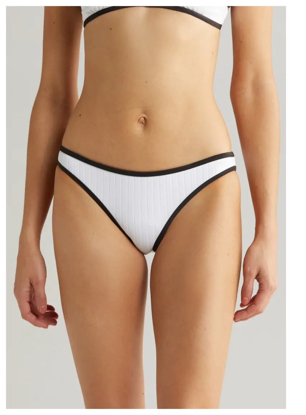 Solid & Striped The Rachel Contrast Rib Bikini Bottoms Size Small